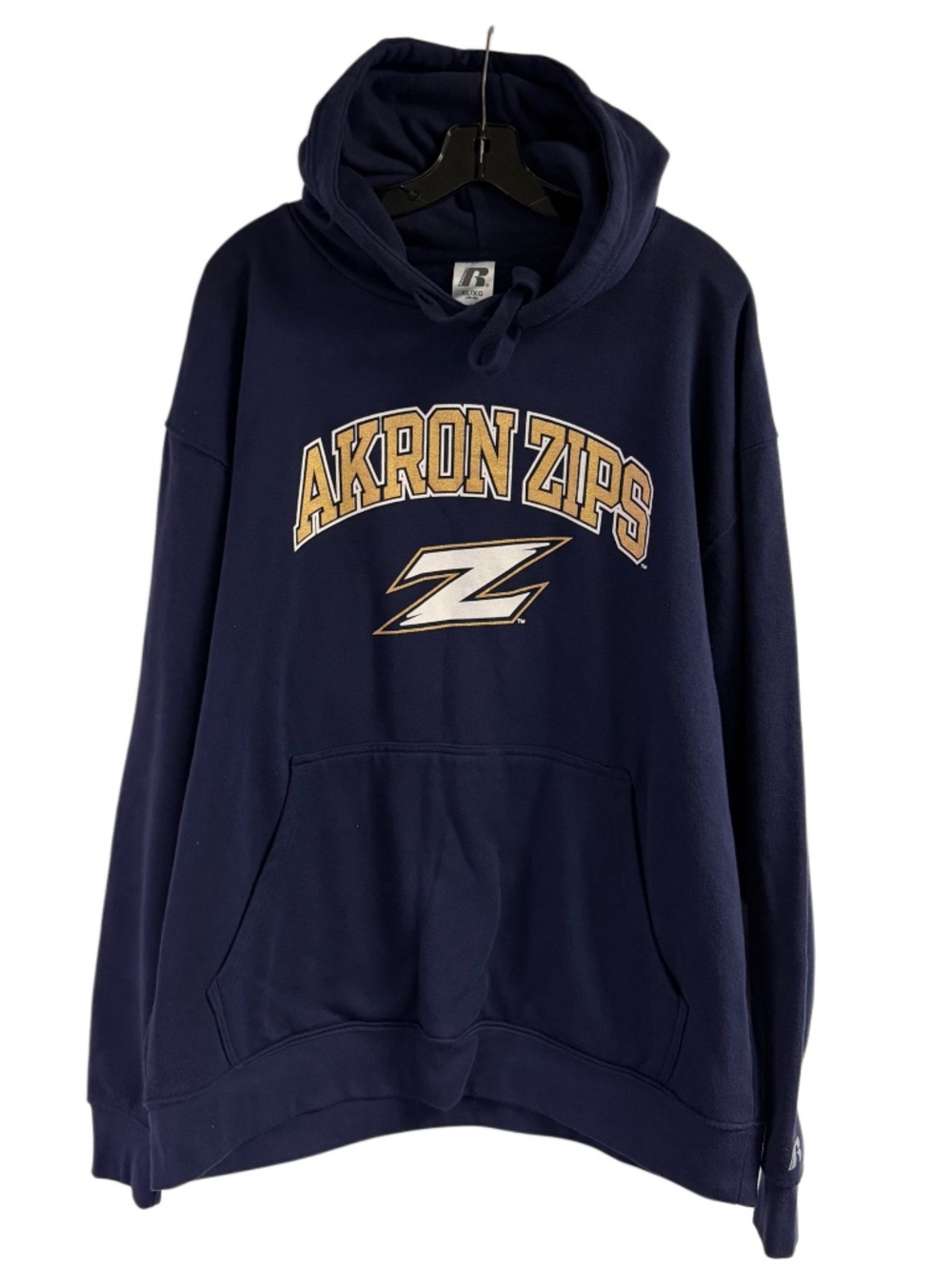 Russell Athletic Akron Zips Navy Blue Hoodie Size XL